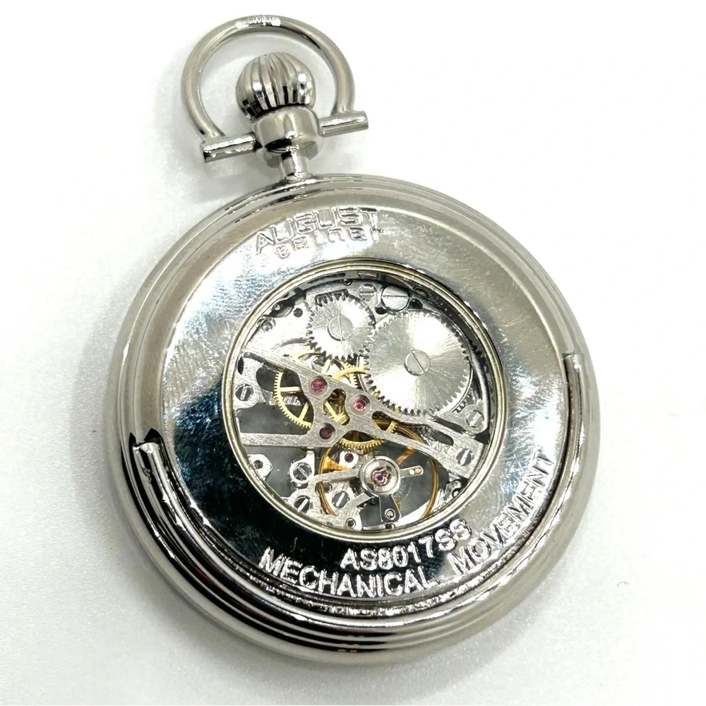 Silver Skeleton Pocket Watch – Classic Men's Accessory